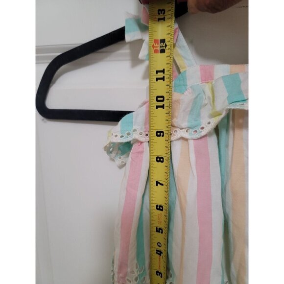 Baby Girls Striped Sundress With Bow Straps 3-6 Months Colorful Pastel Design 10 - Picture 6 of 9